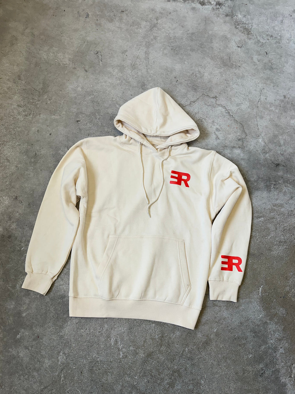 ER pullover Hoodie ( Wit Strings)